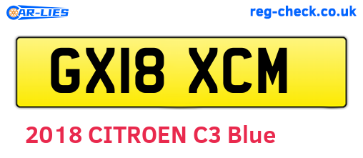 GX18XCM are the vehicle registration plates.
