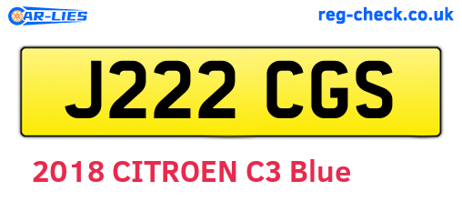J222CGS are the vehicle registration plates.
