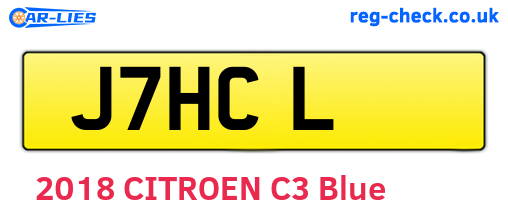 J7HCL are the vehicle registration plates.