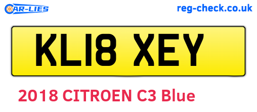 KL18XEY are the vehicle registration plates.