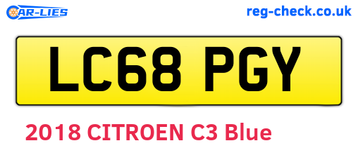 LC68PGY are the vehicle registration plates.