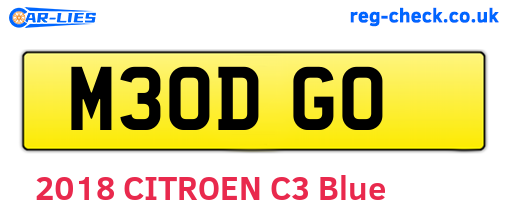 M30DGO are the vehicle registration plates.