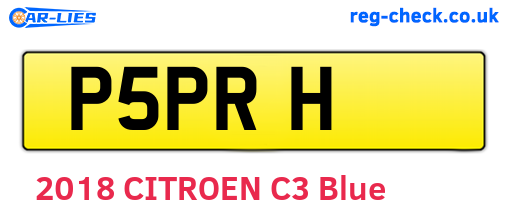 P5PRH are the vehicle registration plates.