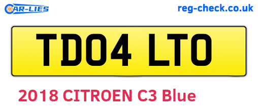TD04LTO are the vehicle registration plates.