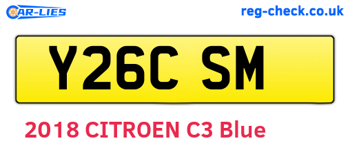 Y26CSM are the vehicle registration plates.