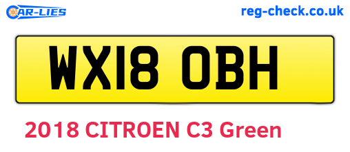 WX18OBH are the vehicle registration plates.