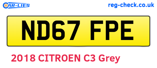 ND67FPE are the vehicle registration plates.
