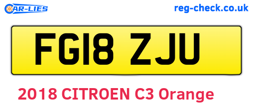 FG18ZJU are the vehicle registration plates.