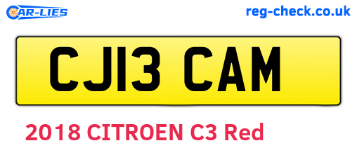CJ13CAM are the vehicle registration plates.