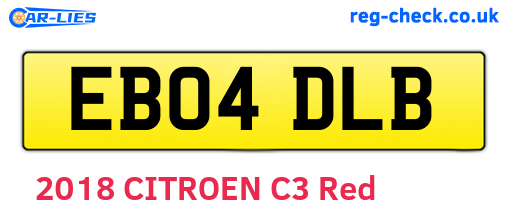EB04DLB are the vehicle registration plates.