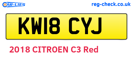 KW18CYJ are the vehicle registration plates.