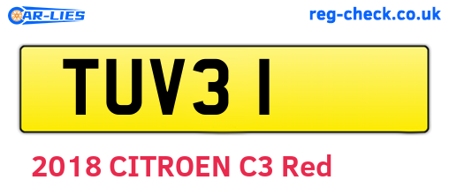 TUV31 are the vehicle registration plates.