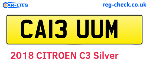 CA13UUM are the vehicle registration plates.