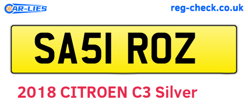 SA51ROZ are the vehicle registration plates.