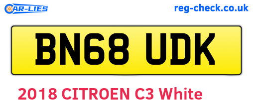 BN68UDK are the vehicle registration plates.