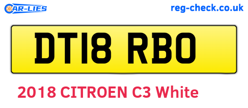 DT18RBO are the vehicle registration plates.