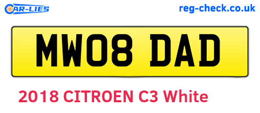 MW08DAD are the vehicle registration plates.