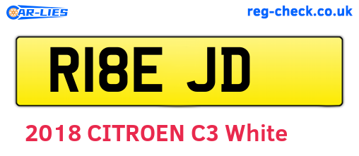 R18EJD are the vehicle registration plates.