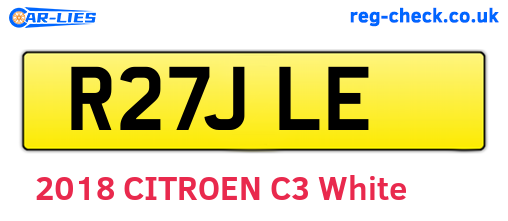 R27JLE are the vehicle registration plates.