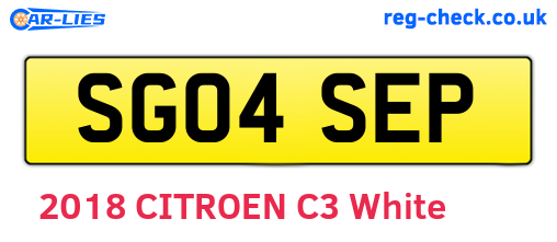 SG04SEP are the vehicle registration plates.