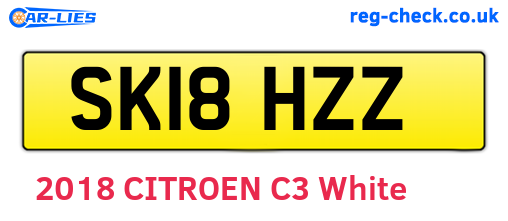 SK18HZZ are the vehicle registration plates.