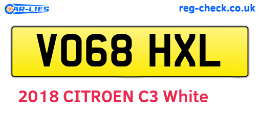 VO68HXL are the vehicle registration plates.