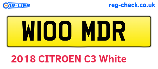 W100MDR are the vehicle registration plates.