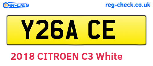 Y26ACE are the vehicle registration plates.