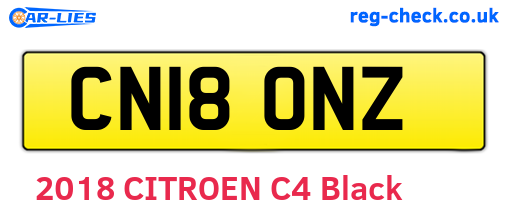 CN18ONZ are the vehicle registration plates.