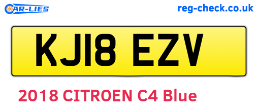 KJ18EZV are the vehicle registration plates.