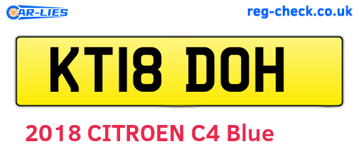 KT18DOH are the vehicle registration plates.