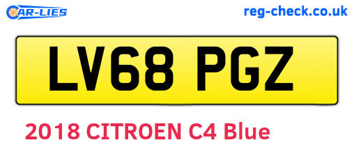 LV68PGZ are the vehicle registration plates.