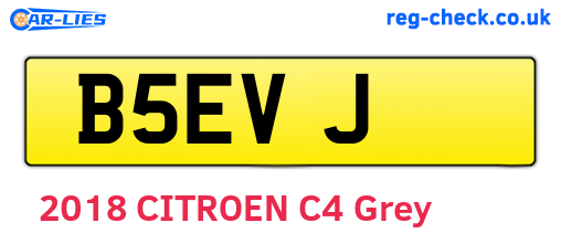 B5EVJ are the vehicle registration plates.