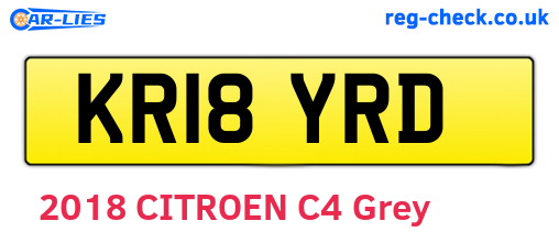 KR18YRD are the vehicle registration plates.