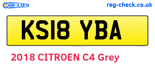 KS18YBA are the vehicle registration plates.