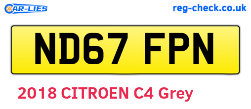 ND67FPN are the vehicle registration plates.