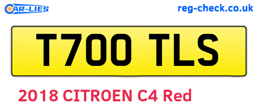 T700TLS are the vehicle registration plates.