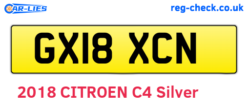 GX18XCN are the vehicle registration plates.