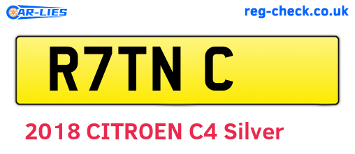 R7TNC are the vehicle registration plates.