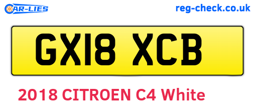 GX18XCB are the vehicle registration plates.