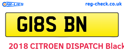 G18SBN are the vehicle registration plates.