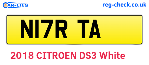N17RTA are the vehicle registration plates.