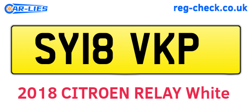 SY18VKP are the vehicle registration plates.