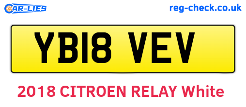 YB18VEV are the vehicle registration plates.