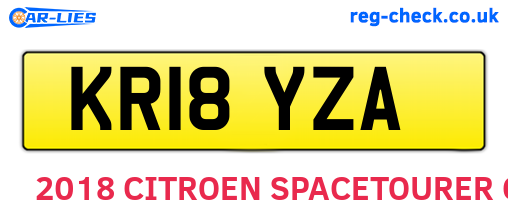 KR18YZA are the vehicle registration plates.