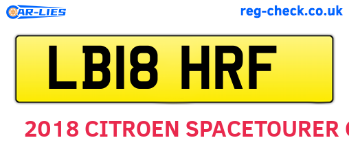 LB18HRF are the vehicle registration plates.
