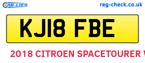 KJ18FBE are the vehicle registration plates.