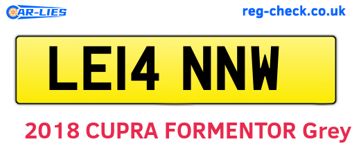 LE14NNW are the vehicle registration plates.