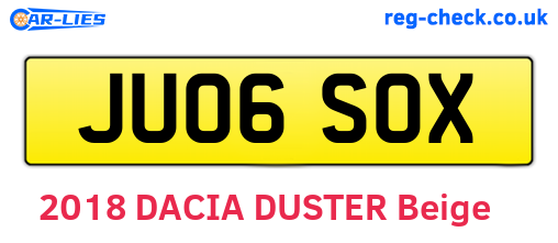 JU06SOX are the vehicle registration plates.