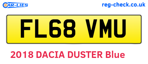 FL68VMU are the vehicle registration plates.
